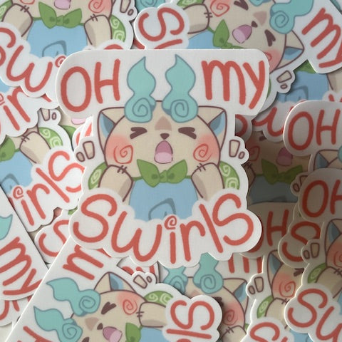 "Oh my swirls" sticker