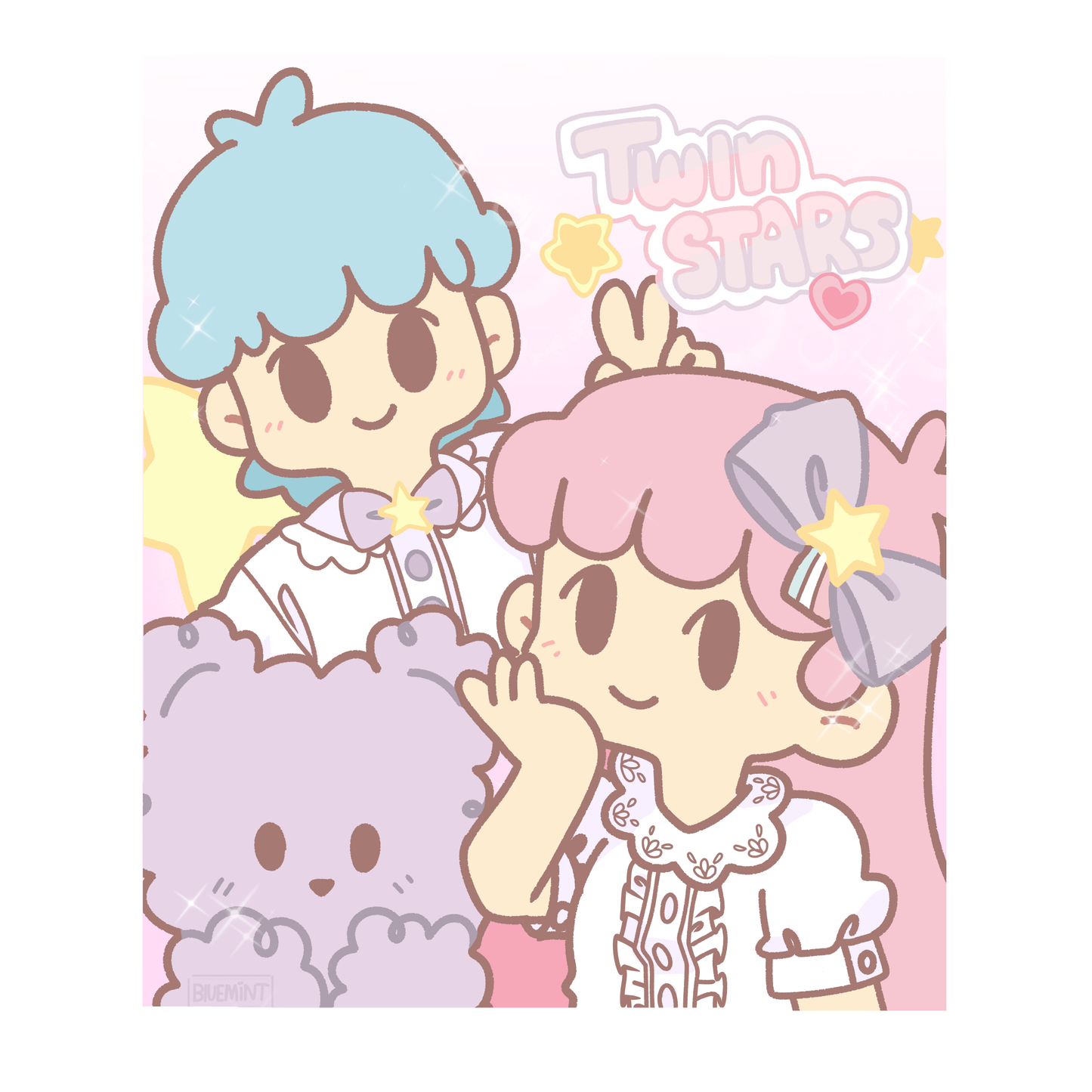 Twin stars mini Print