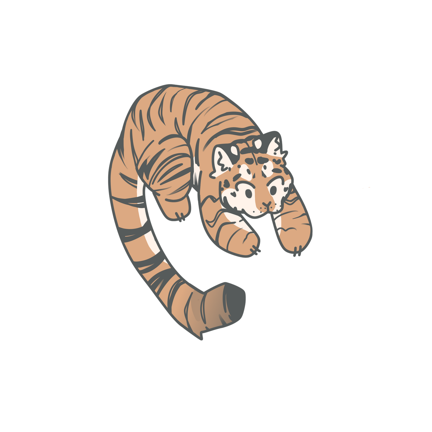 Leaping tiger sticker