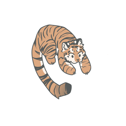 Leaping tiger sticker