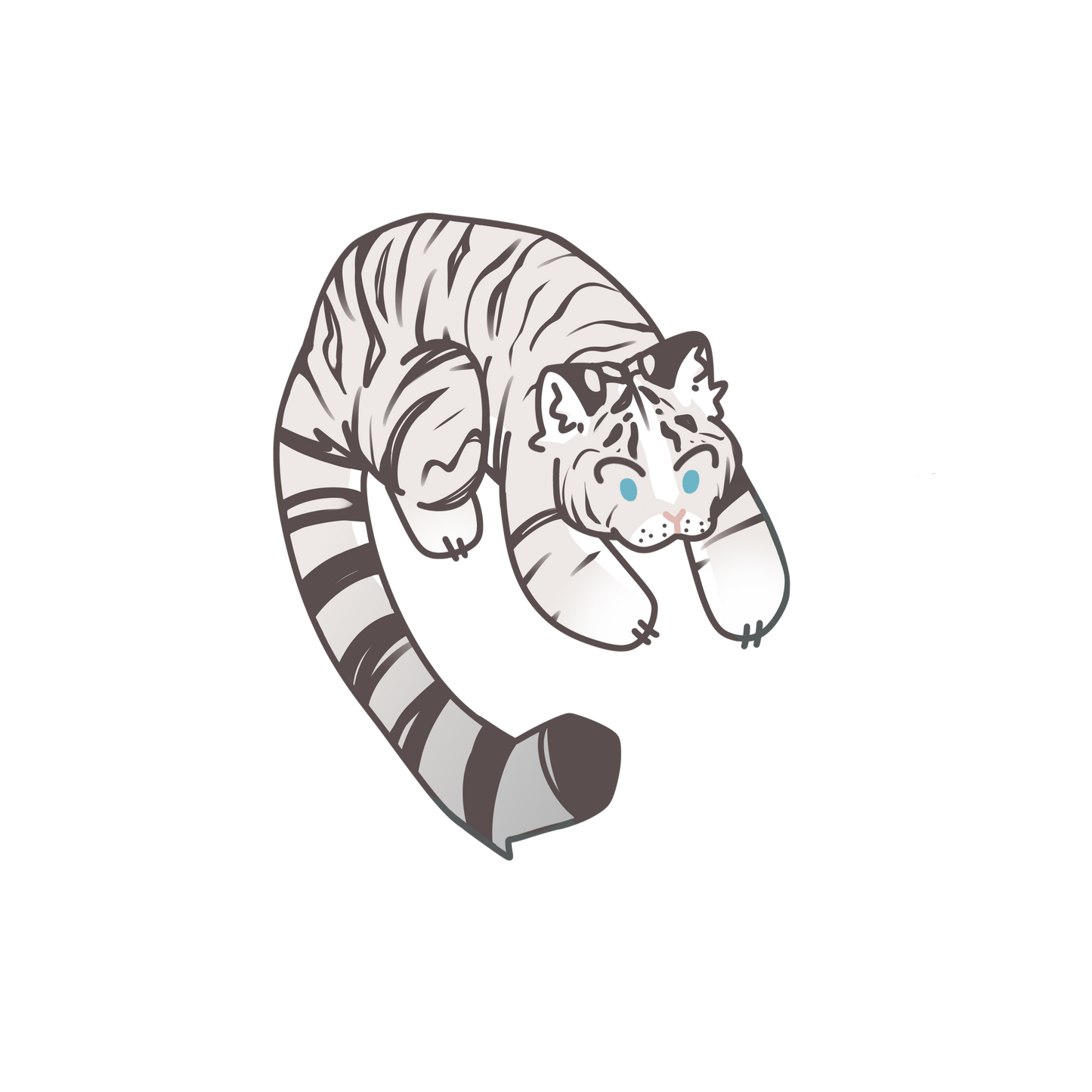 Leaping white tiger sticker