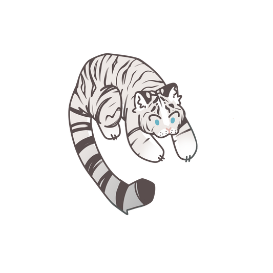 Leaping white tiger sticker