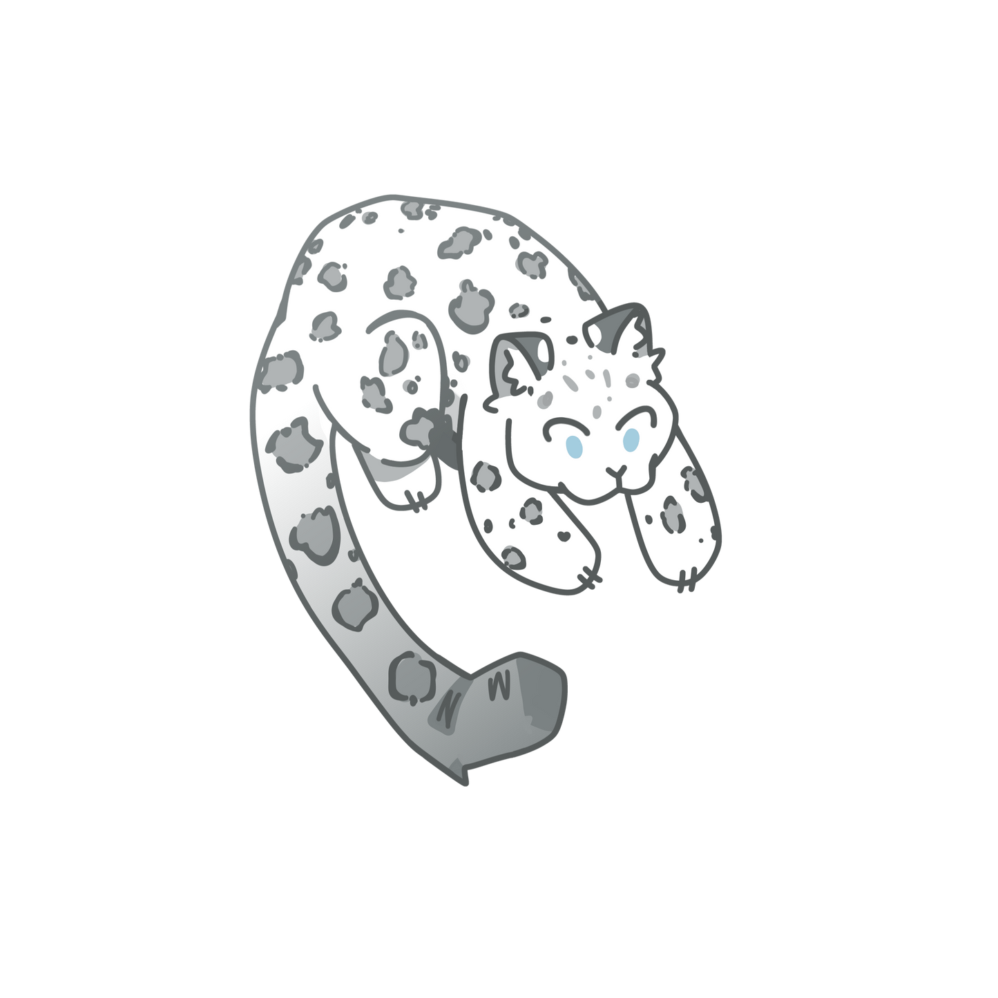 Leaping snow leopard  sticker