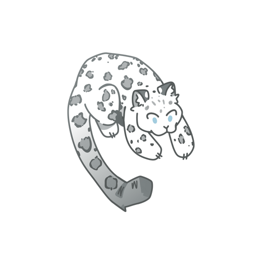 Leaping snow leopard  sticker