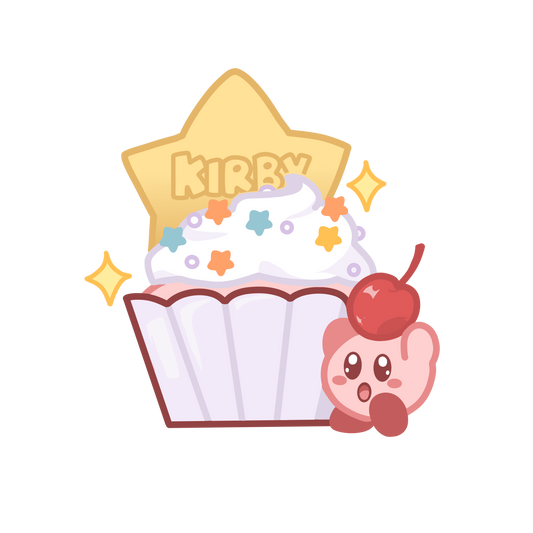 Kirby cupcake sticker