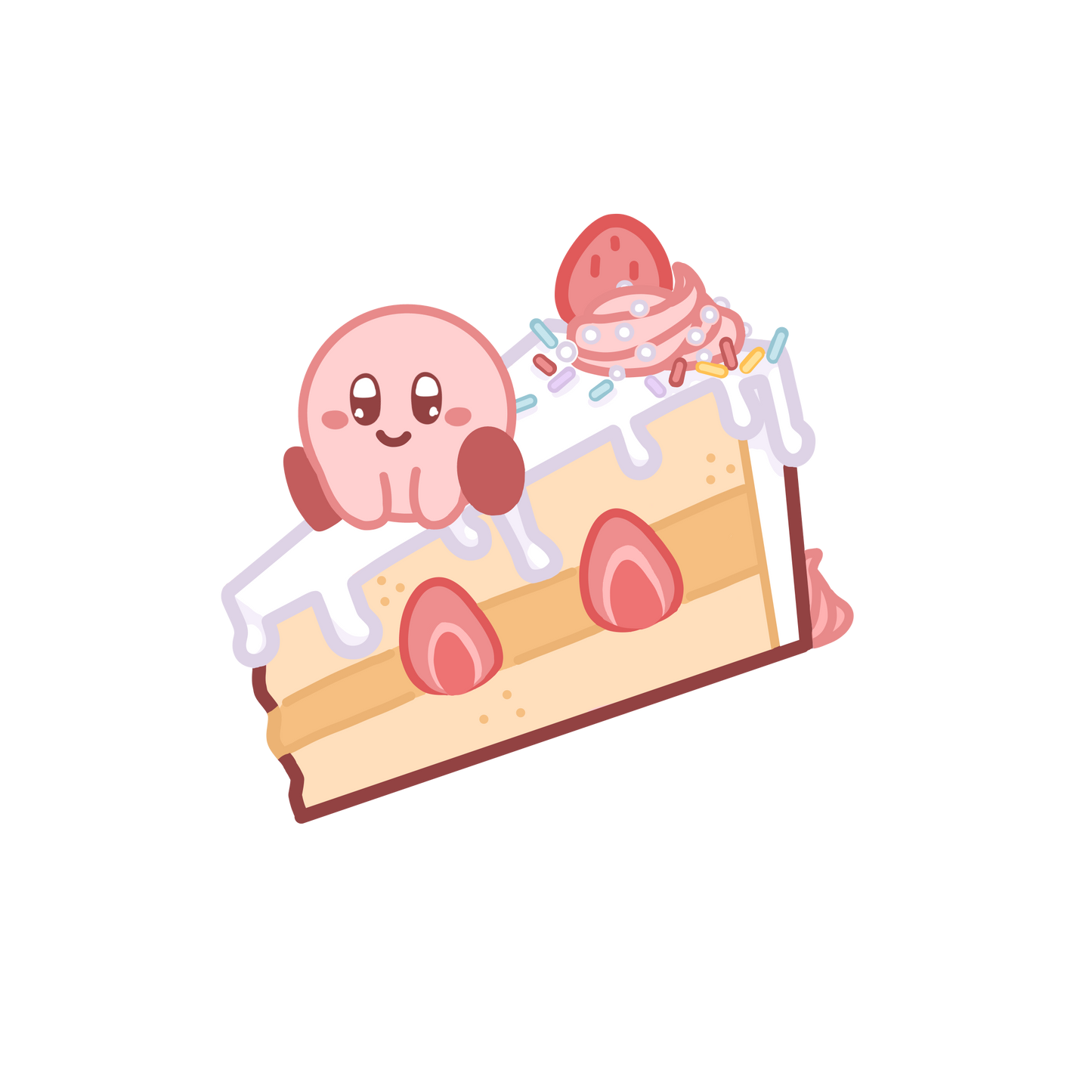Kirby cake sticker