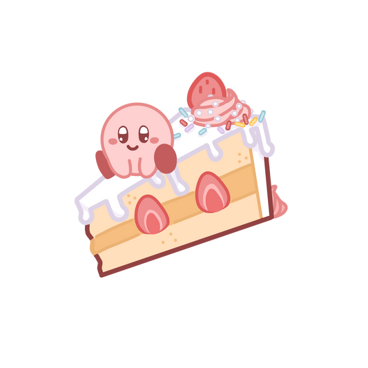 Kirby cake sticker